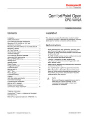 Honeywell ComfortPoint Open CPO-VAV2A Installation Instructions Manual
