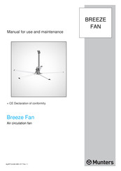 Munters Breeze Fan Manual For Use And Maintenance