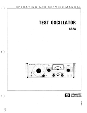 HP 652A Operating And Service Manual