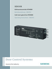 Siemens SIDOOR ATD400K Operating Instructions Manual