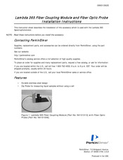 PerkinElmer Lambda 365 Fiber Coupling Module Installation Instructions Manual