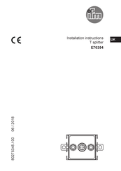 IFM E70354 Installation Instructions
