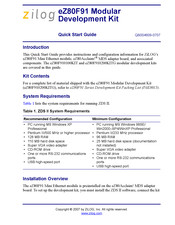 Zilog eZ80F91 Quick Start Manual
