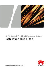 Huawei Quidway S1700-8-AC Installation, Quick Start