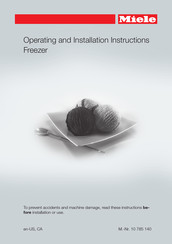 Miele F 2801 SF Operating And Installation Instructions