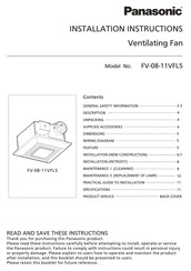 Panasonic FV-08-11VFL5 Installation Instructions Manual