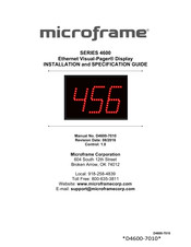 Microframe Corporation Visual-Pager 4600 Series Installation And Specification Manual