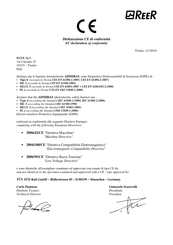 Reer ADMIRAL AX BK Installation, Use And Maintenance Manual