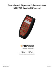 NEVCO MPCX2 Football Operator Instructions Manual