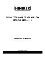 Hiniker VERSAPLOW 4208 Operator's Manual