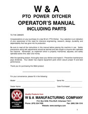 W & A PTO 360 Operator's Manual