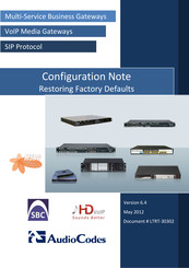 AudioCodes Mediant 800 Gateway & E-SBC Configuration Note