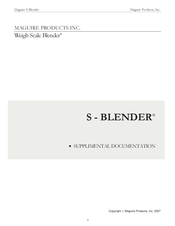 Maguire Products S-BLENDER Supplimental Documentation