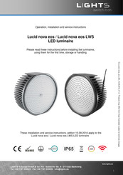 LIGHTS 4 Europe Lucid nova eos Operation, Installation And Service Instructions