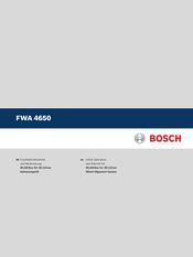 Bosch FWA 4650 Initial Operation And Retrofit Kit