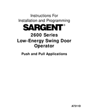 Sargent 2600 Series Instructions For Installation Manual