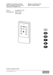 Franke ZAQUA091 Installation And Operating Instructions Manual