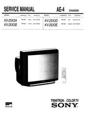 Sony Trinitron KV-25X3B Service Manual