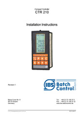 IBS BatchControl CTR 210 Installation Instructions Manual