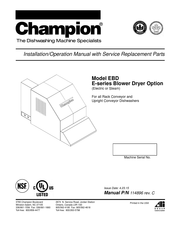 Champion EBD Installation/Operation Manual With Service Replacement Parts