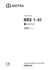 GESTRA NRS 1-41 Original Installation Instructions