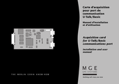 MGE UPS Systems U-Talk/Basic Acquisition Card Installation And User Manual