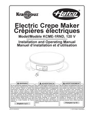 Hatco Krampouz KCME-1RND Installation And Operating Manual