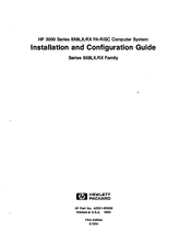 HP HP 3000 928RX Installation And Configuration Manual