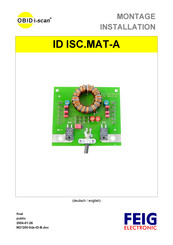 Feig Electronic OBID i-scan ID ISC.MAT-A Installation Manual