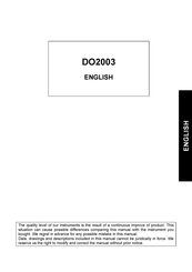 Delta OHM DO2003 Manual