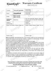 KISANKRAFT KK-TH-525 Operation Manual