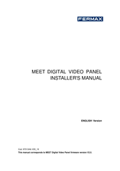Fermax MEET DIGITAL VIDEO PANEL Installer Manual