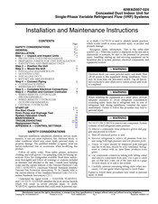 Carrier 40WAD012 Installation And Maintenance Instructions Manual