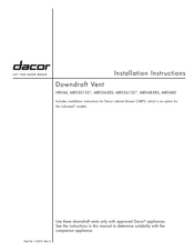 Dacor HRV46 Installation Instructions Manual