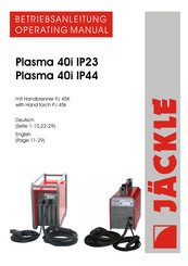 Jackle Plasma 40i IP23 Operating Manual