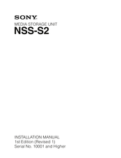 Sony NSS-S2 Installation Manual
