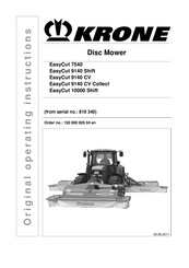 Krone EasyCut 9140 CV Operating Instructions Manual
