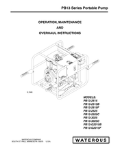 Waterous PB13-3025C Operation, Maintenance And Overhaul Instructions