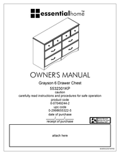 Essential Home Grayson 6 Drawer Chest Owner's Manual