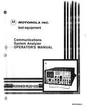 Motorola R2010D Operator's Manual