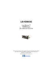 Broadata Communications Link Bridge LB-HDMI/DE Series User Manual