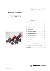 ASAHI Constant Flow Series Installation, Operation And Maintenance Manual