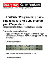 Emergency Caller Products EC-4 Programming Manual