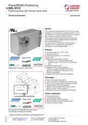 Lenord+Bauer PowerDRIVE-Positioning GEL 6113 Technical Information