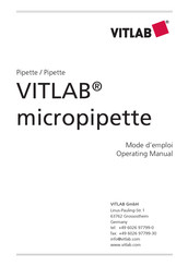 VITLAB 1641004 Operating Manual