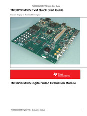 Texas Instruments TMS320DM365 EVM Quick Start Manual