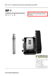 EIJKELKAMP MP 1 Installation And Operating Instructions Manual