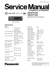 Panasonic CQC7113U - AUTO RADIO/CD DECK-MULTI-LANG Service Manual