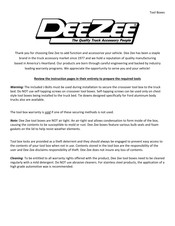 DeeZee Brite Tread Tool Box Installation Instruction