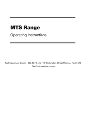 Seaward MTS Series Operating Instructions Manual